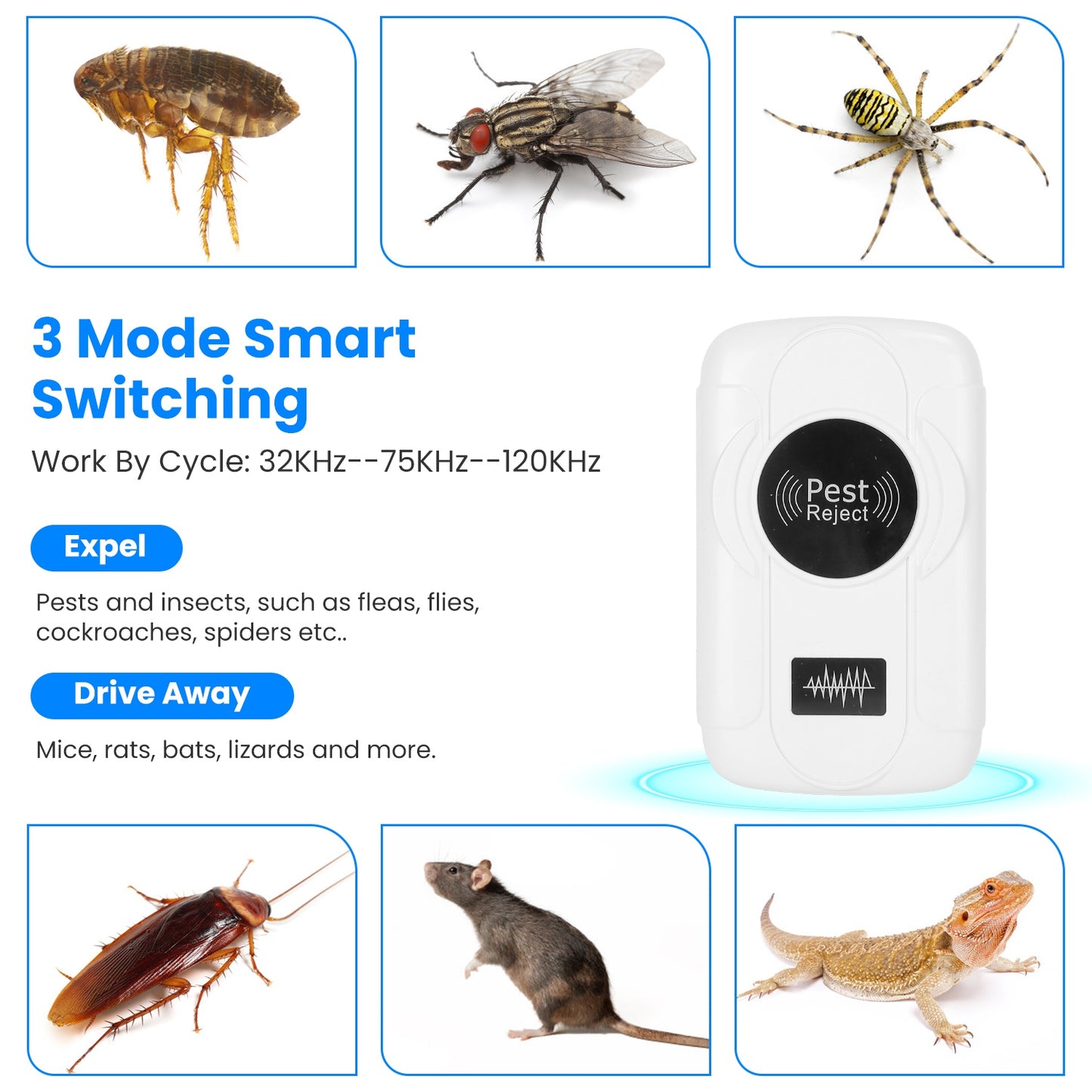 Ultrasonic Pest Repeller 6-Pack Indoor Plug-In Bug Control