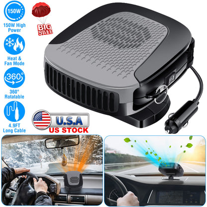 12V Portable Car Heater & Defroster Fan 150W