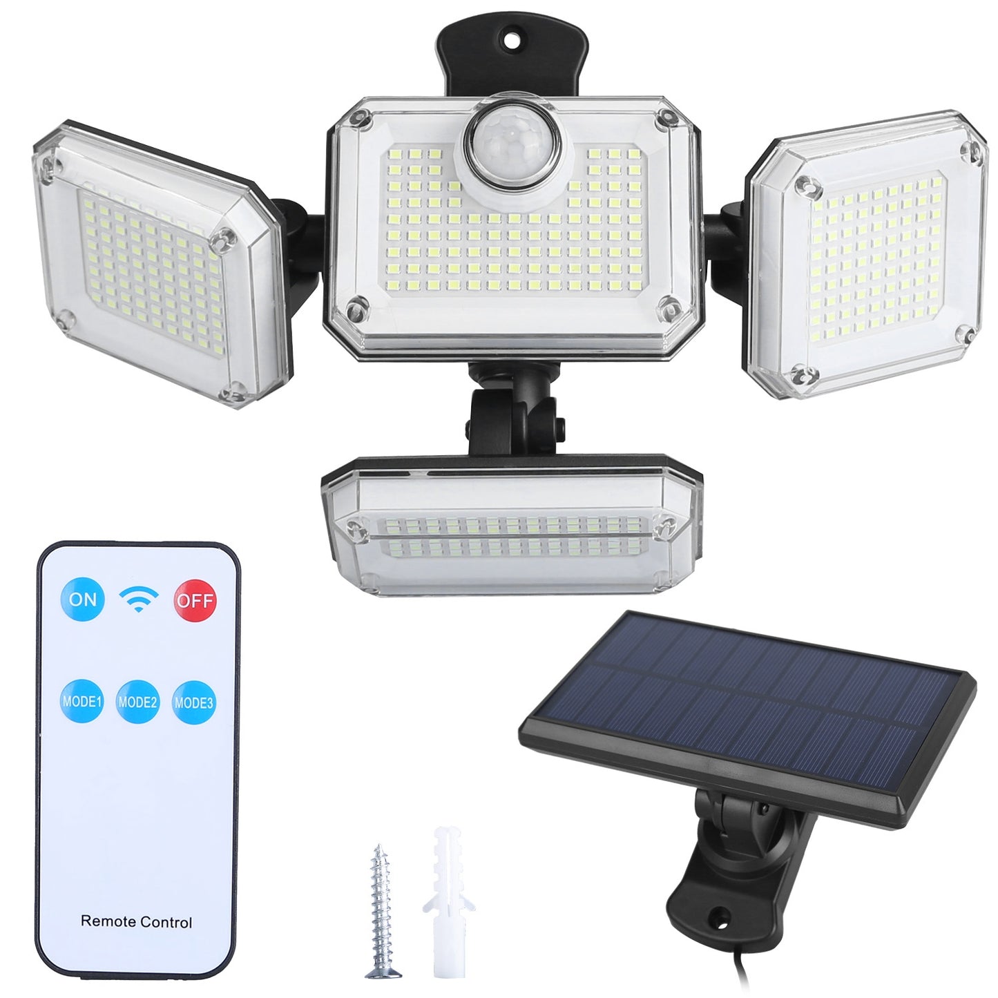 Solar Motion Sensor Wall Light 2-Pack with 333 LED Beads