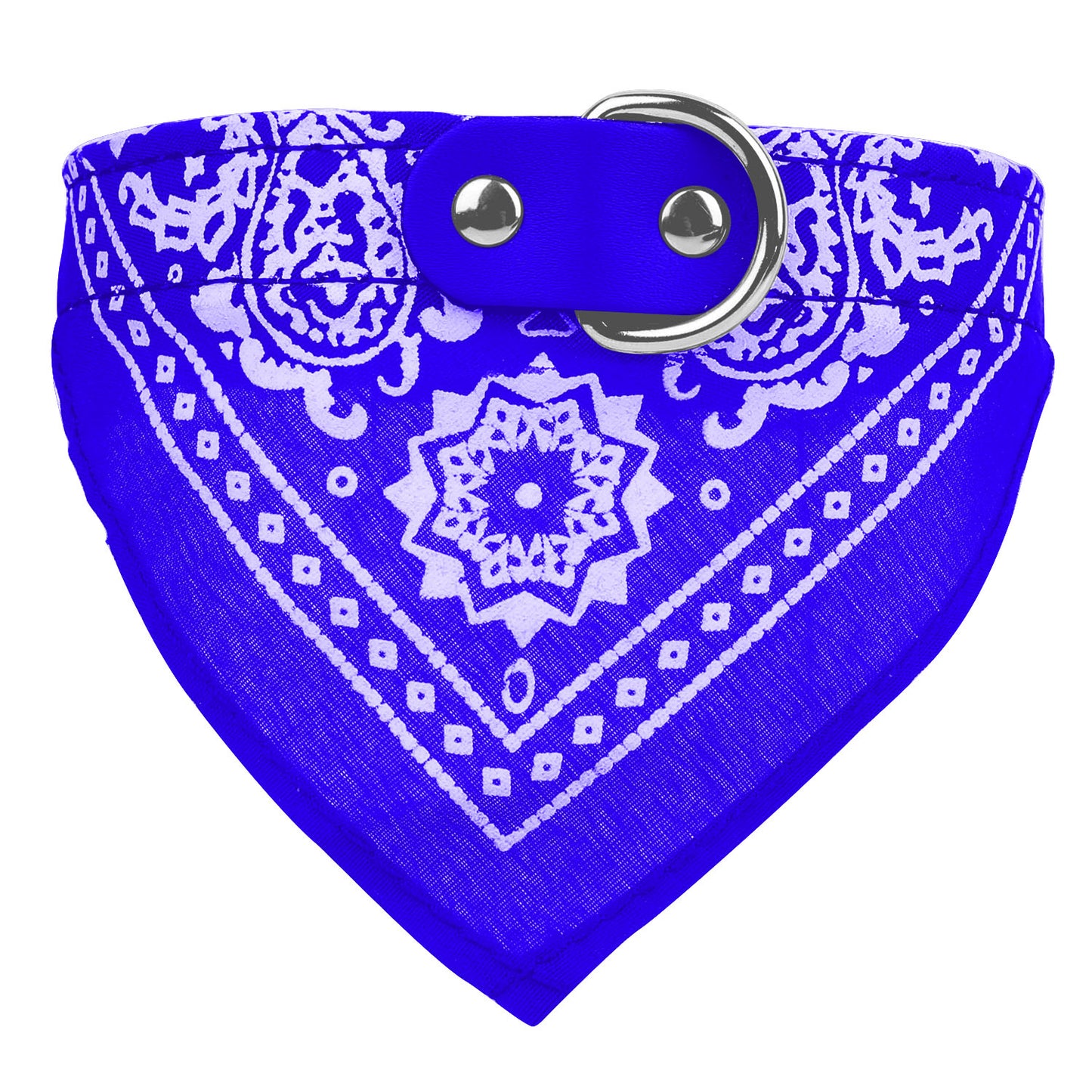 Dog Bandana Collar with Adjustable Leather Strap