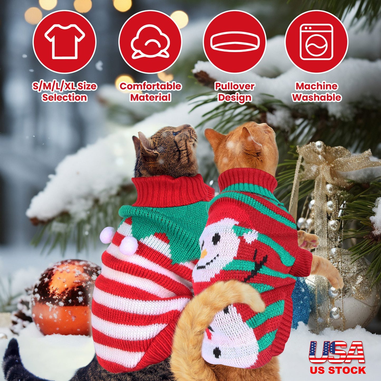 Christmas Turtleneck Sweater for Dogs & Cats