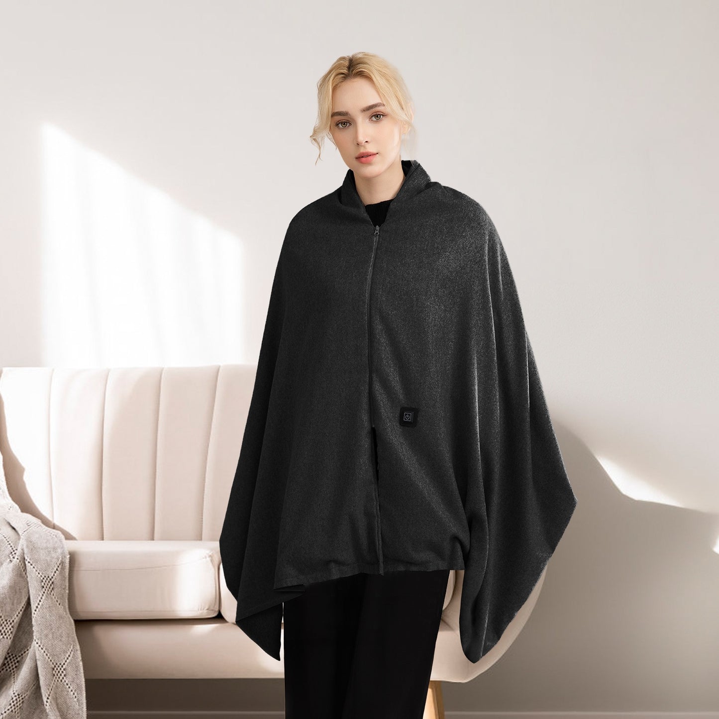 USB Heated Shawl with 3 Heat Levels and Zipper
