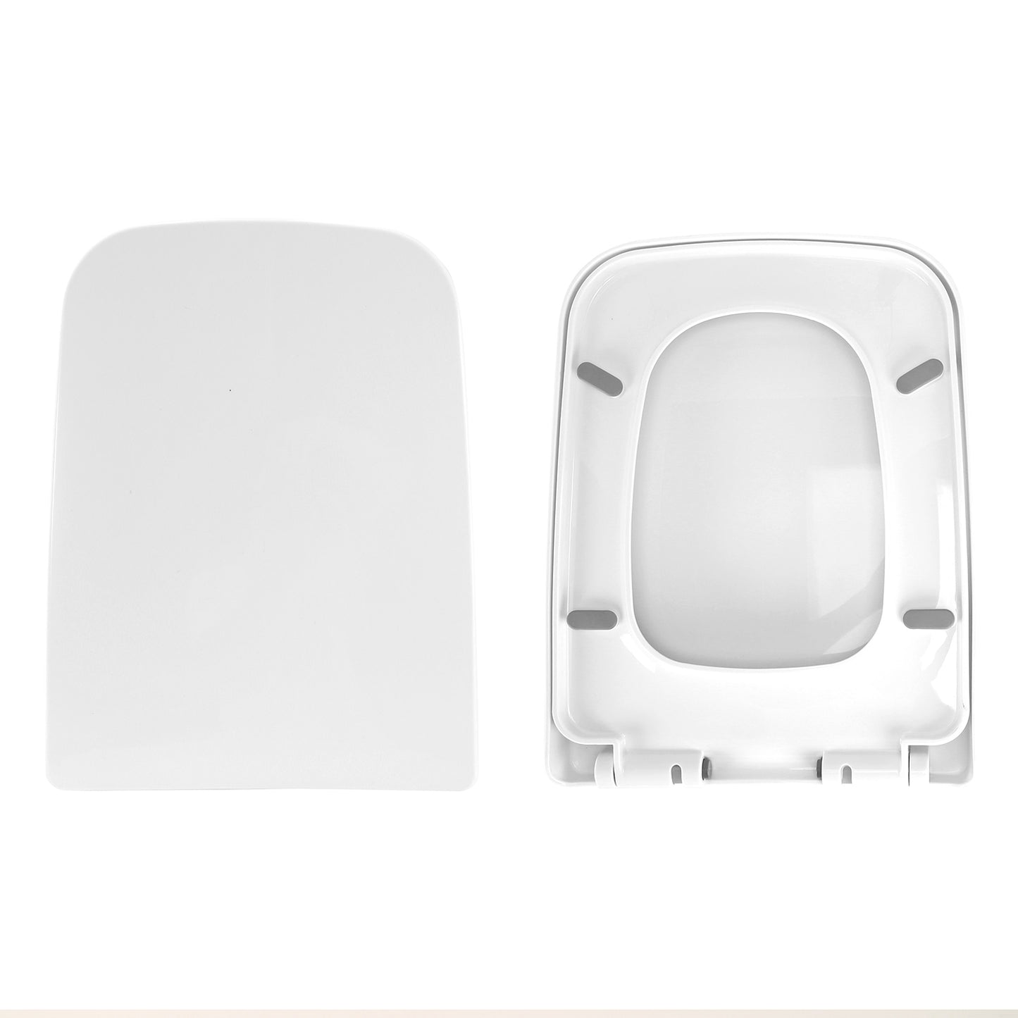 Square Toilet Seat with Quiet-Close and Quick-Release