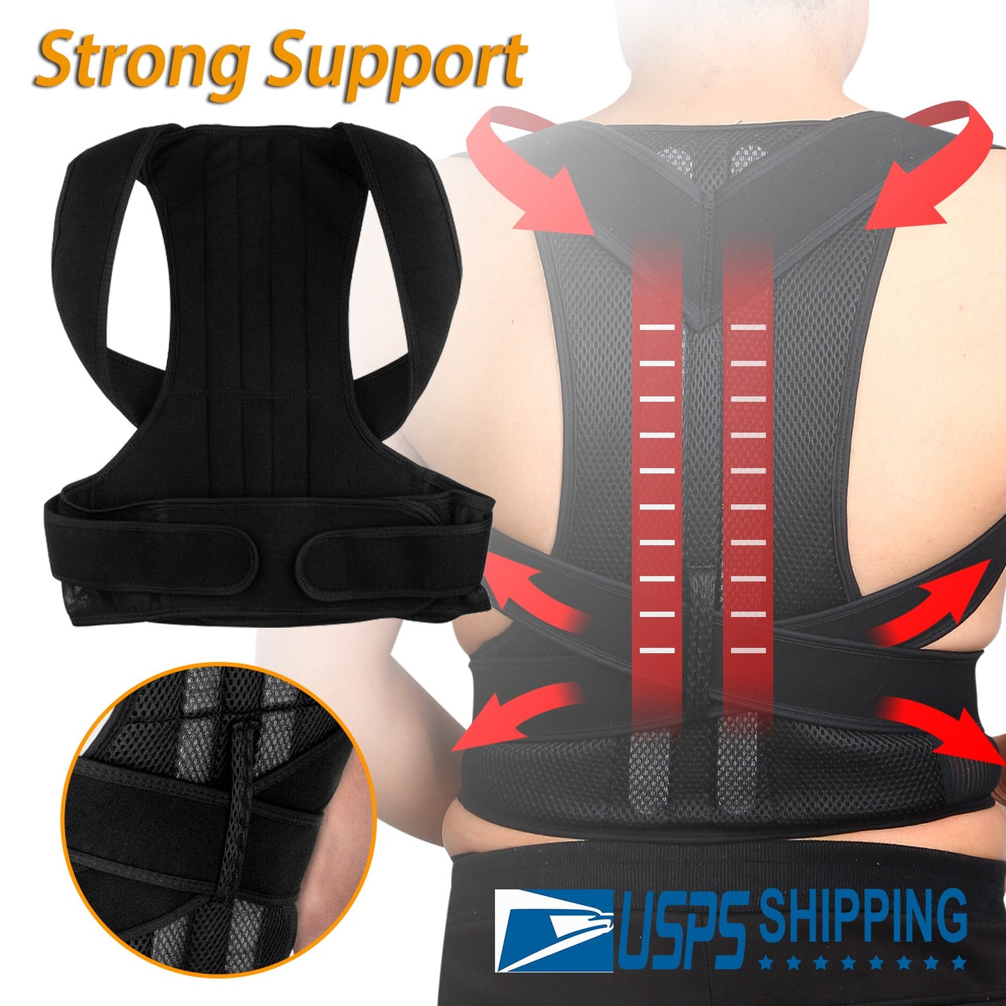 Back Posture Corrector with Lumbar Support Brace