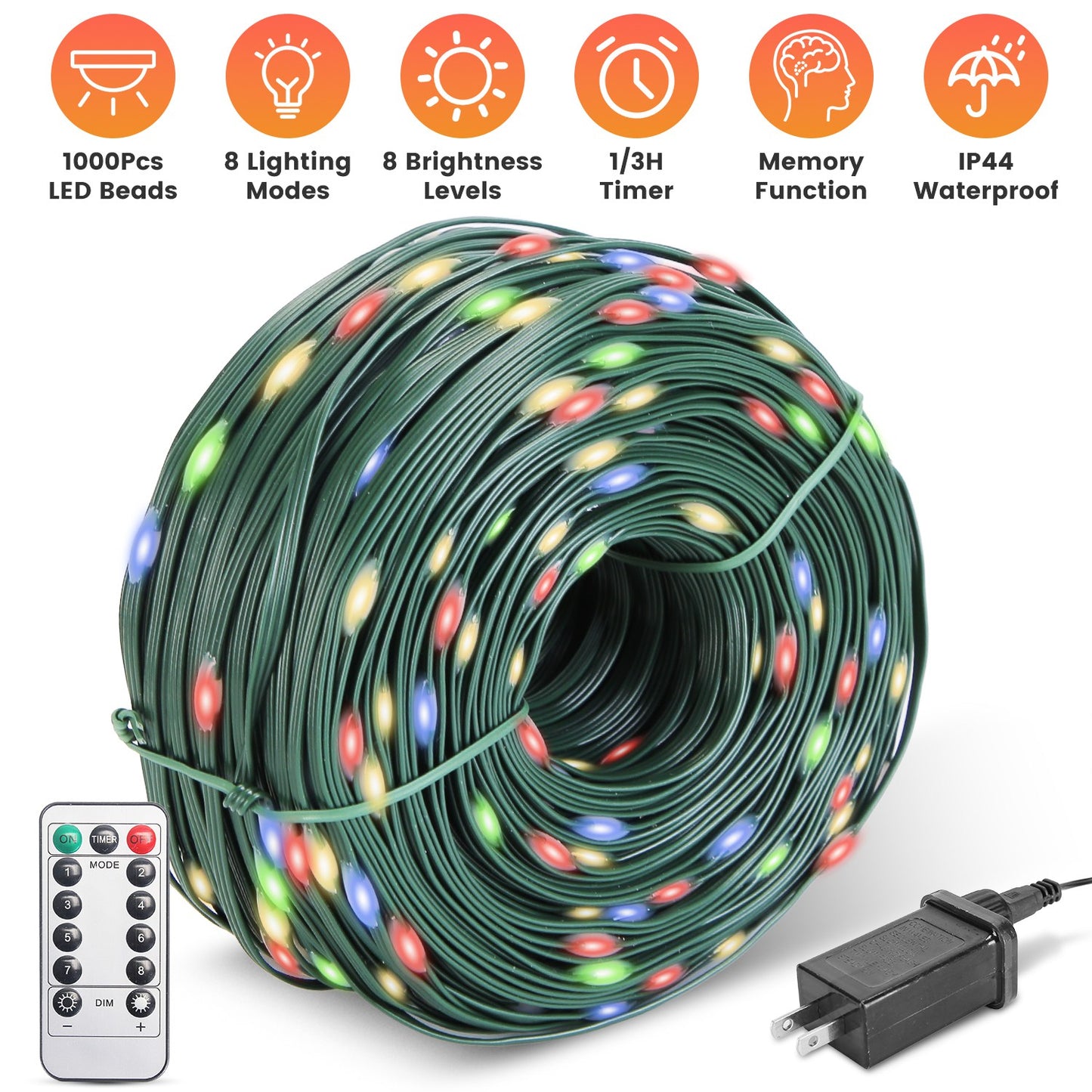 330FT 1000 LED String Lights with Remote & Timer