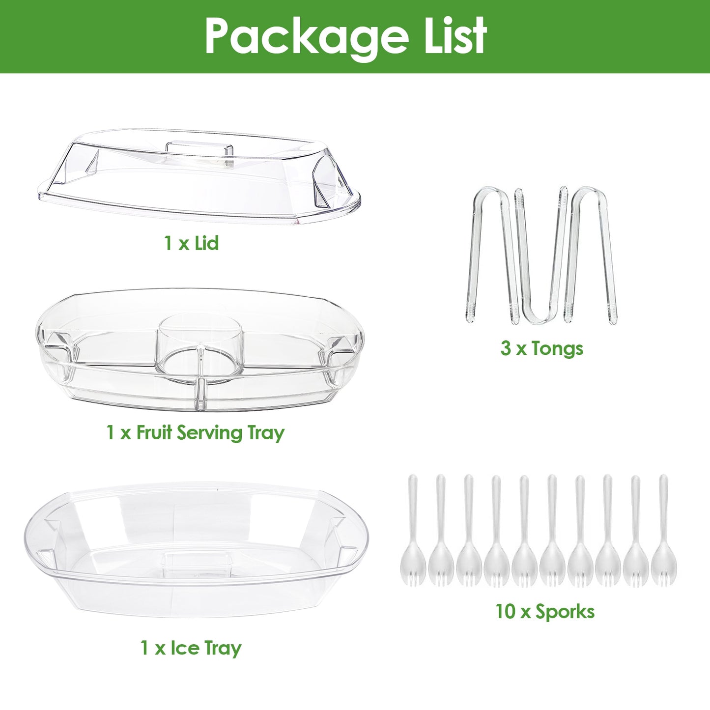 Chilled Serving Tray with Lid and 4 Compartments