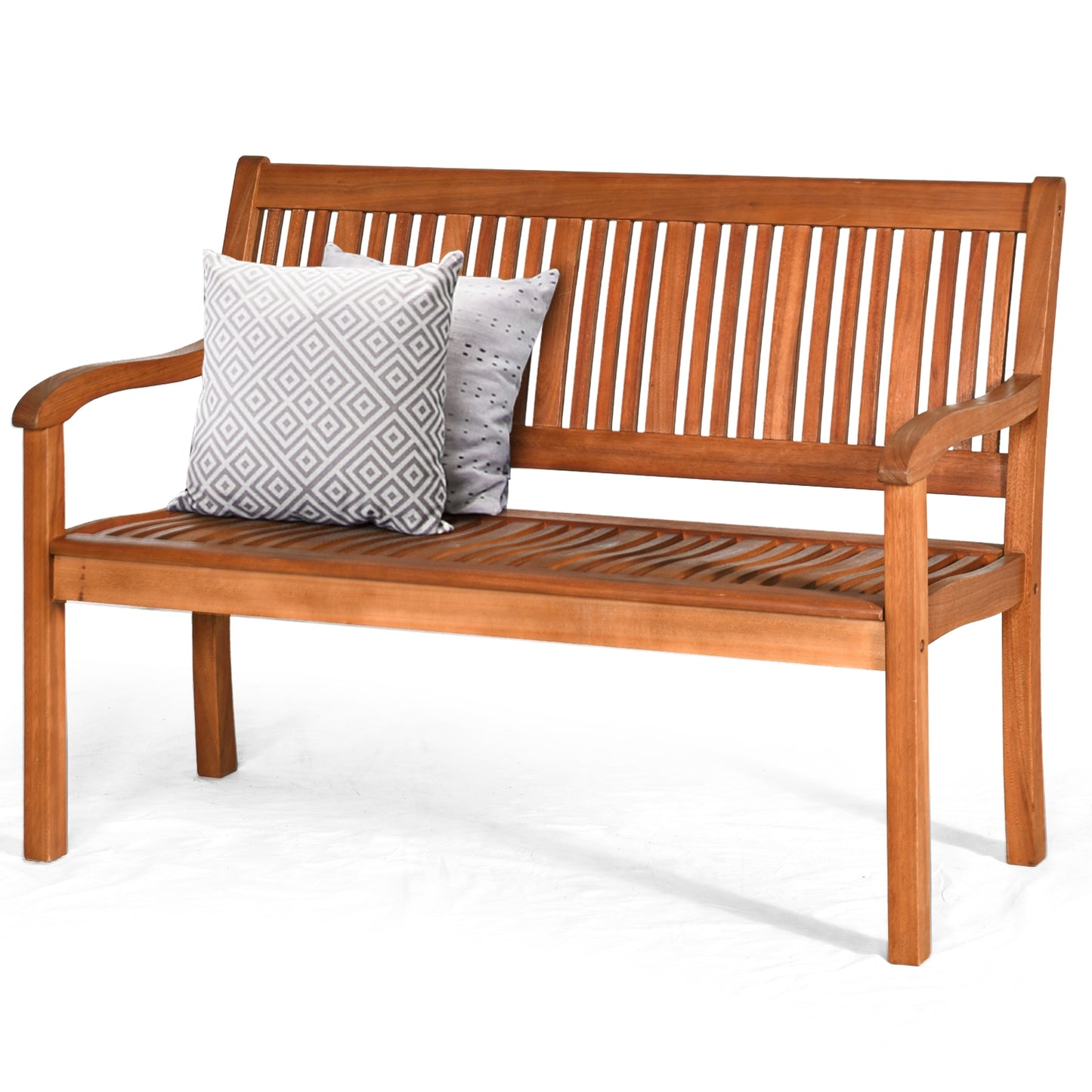 Eucalyptus Garden Bench for Two with Curved Backrest