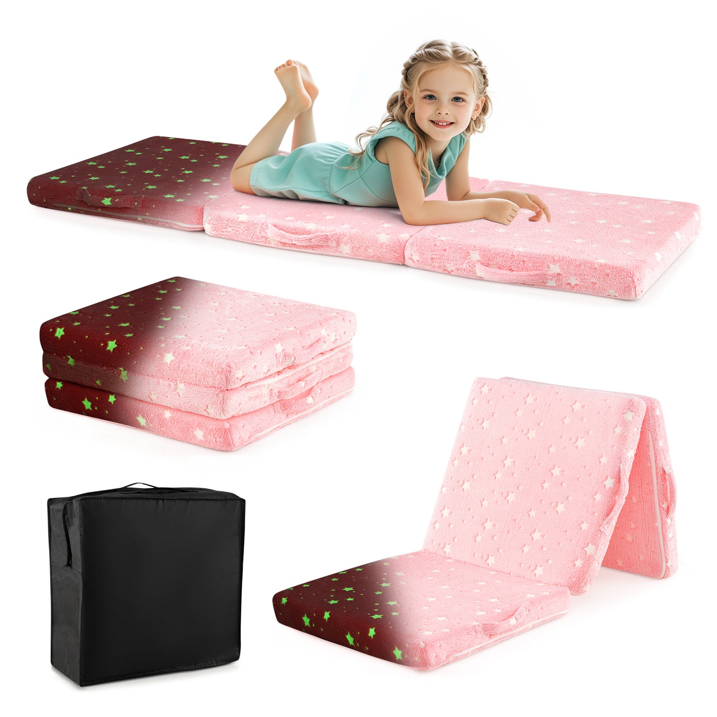 Foldable Floor Mattress for Kids with Washable Cover