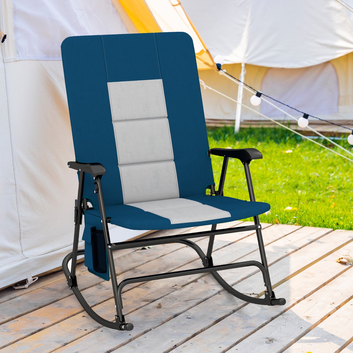 Foldable Rocking Camping Chair with 500 lbs Capacity