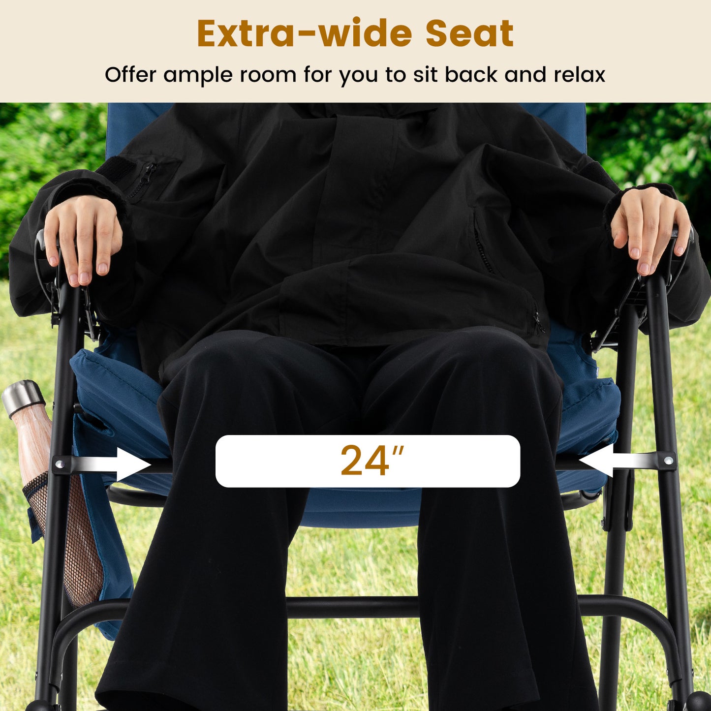 Foldable Rocking Camping Chair with 500 lbs Capacity