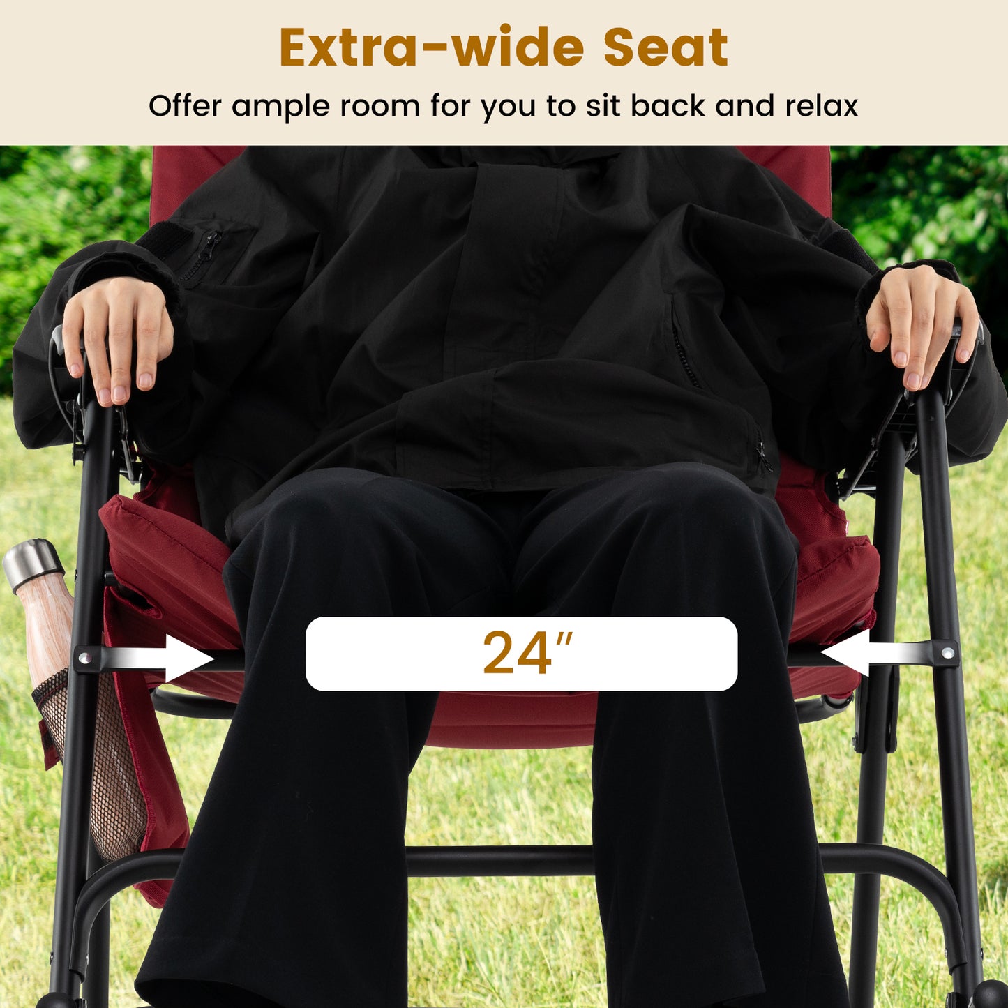 Foldable Rocking Camping Chair with 500 lbs Capacity