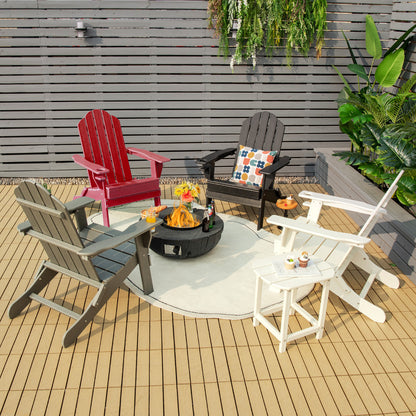Foldable Adirondack Chair with Cup Holder - Weather Resistant