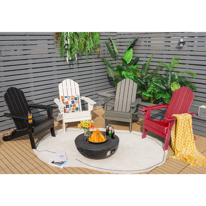 Foldable Adirondack Chair with Cup Holder - Weather Resistant