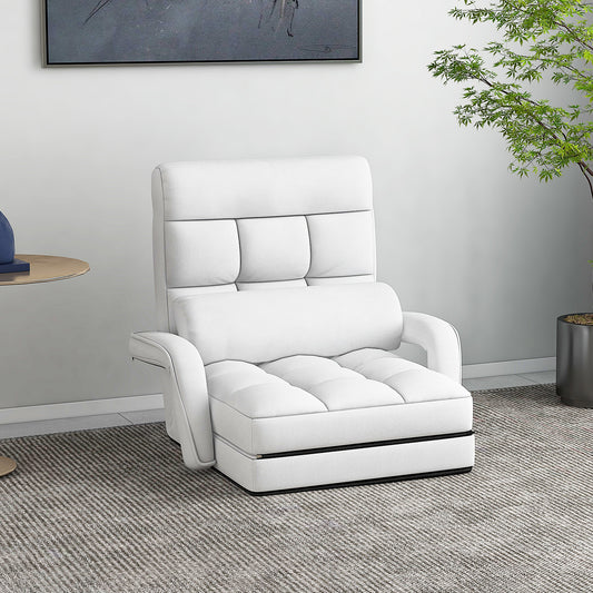 Folding Floor Chair with 6 Adjustable Positions and Armrests