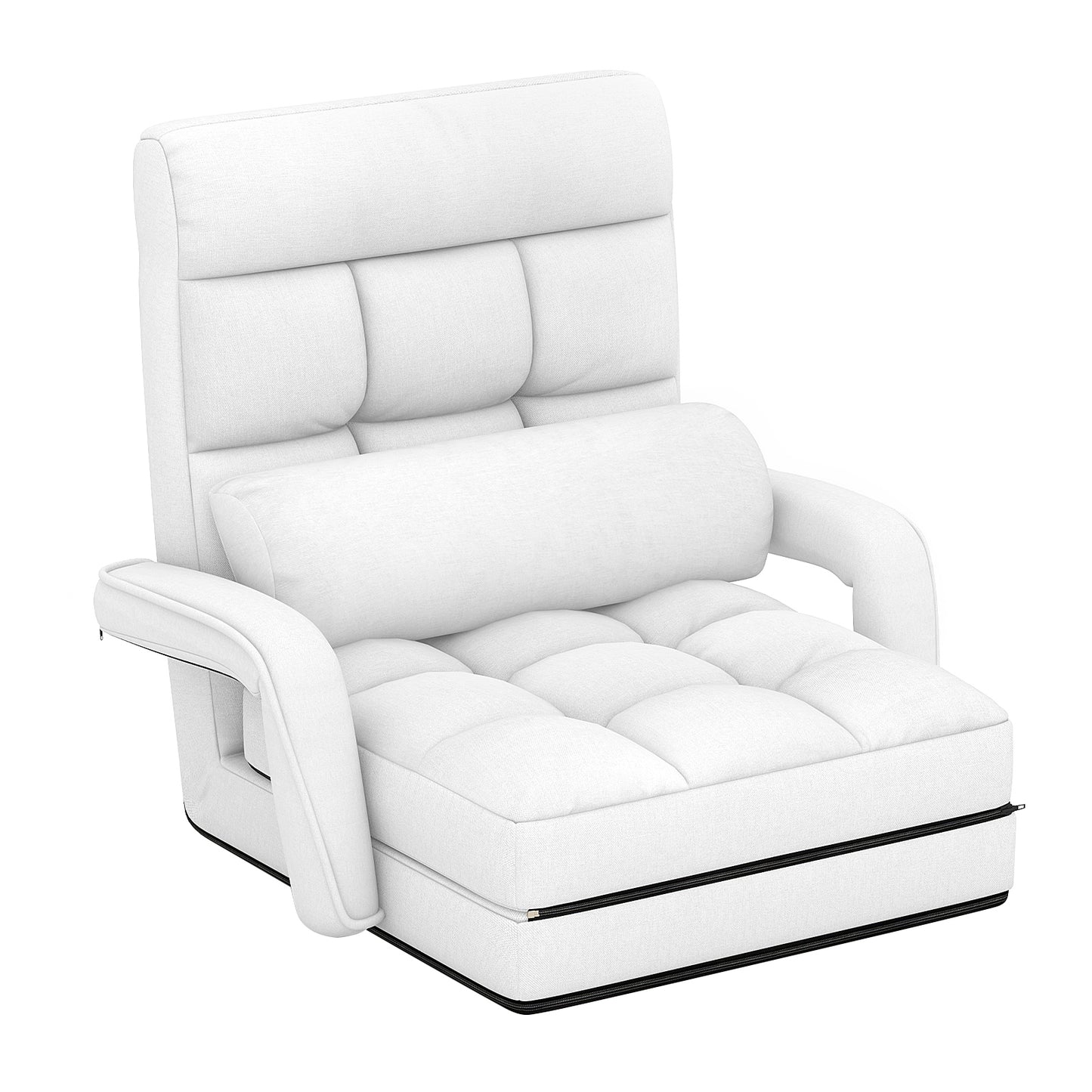 Folding Floor Chair with 6 Adjustable Positions and Armrests