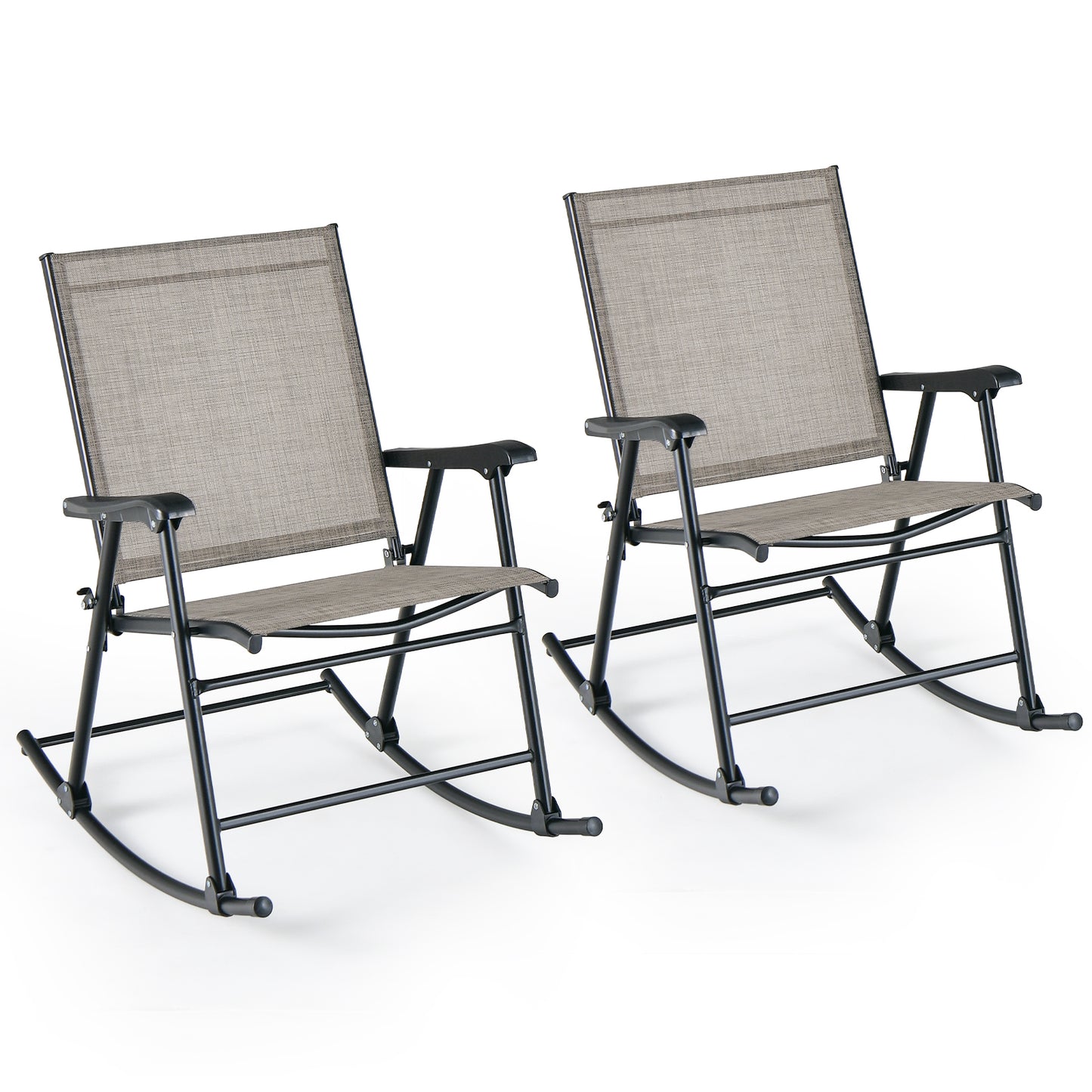 Folding Rocking Chair Set of 2 with Breathable Fabric