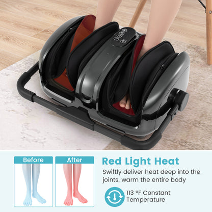 Foot and Calf Massager with Heat for Blood Circulation Pain Relief-Gray