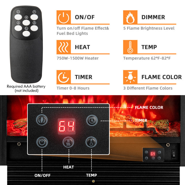 28.5" Recessed Electric Fireplace