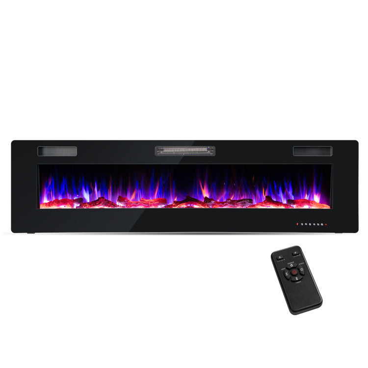 68" Ultra-Thin Recessed Electric Fireplace