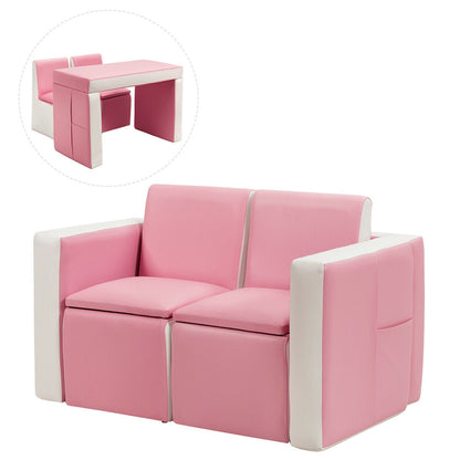 Kids Sofa Table Chair Set - Convertible 3-in-1 Furniture