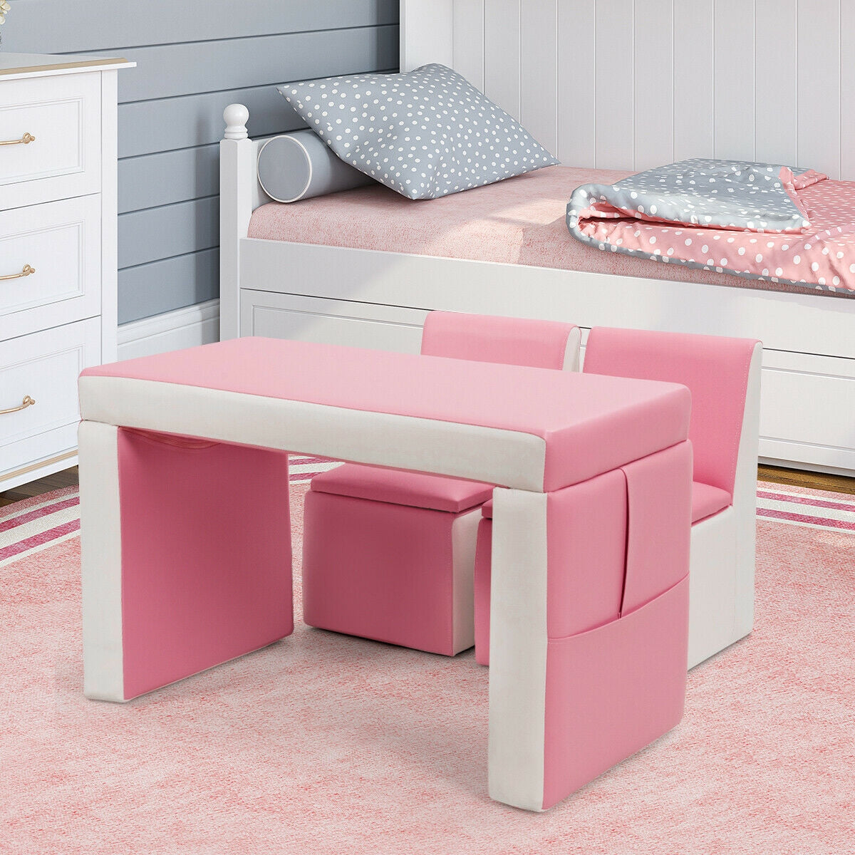 Kids Sofa Table Chair Set - Convertible 3-in-1 Furniture