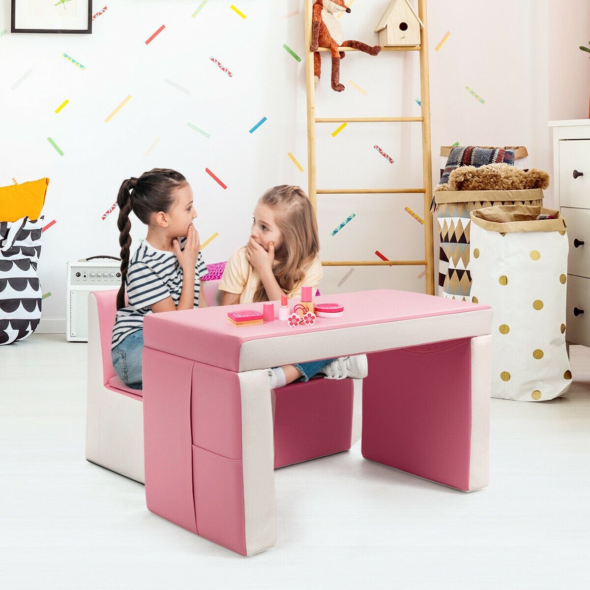 Kids Sofa Table Chair Set - Convertible 3-in-1 Furniture