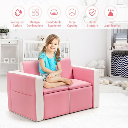 Kids Sofa Table Chair Set - Convertible 3-in-1 Furniture