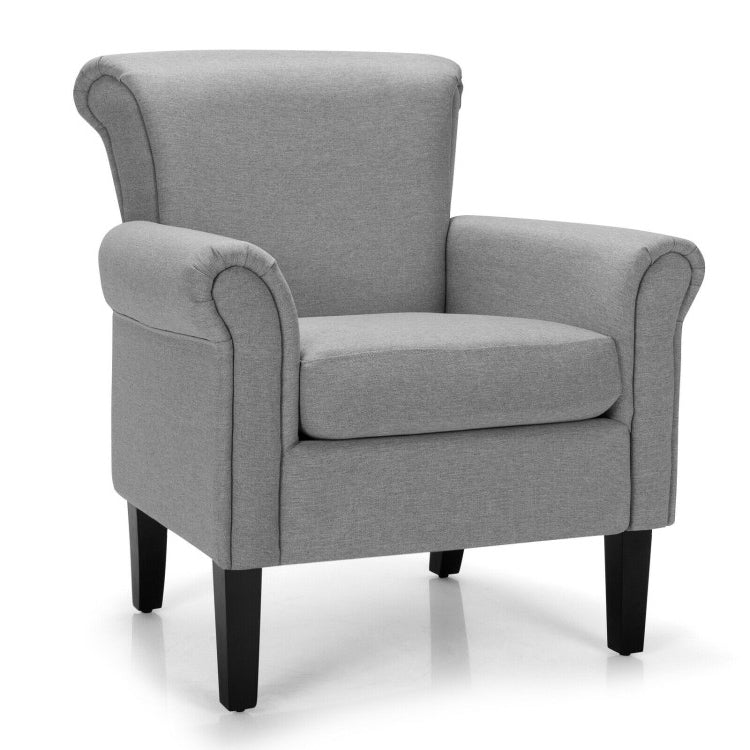 Upholstered Accent Chair with Adjustable Foot Pads