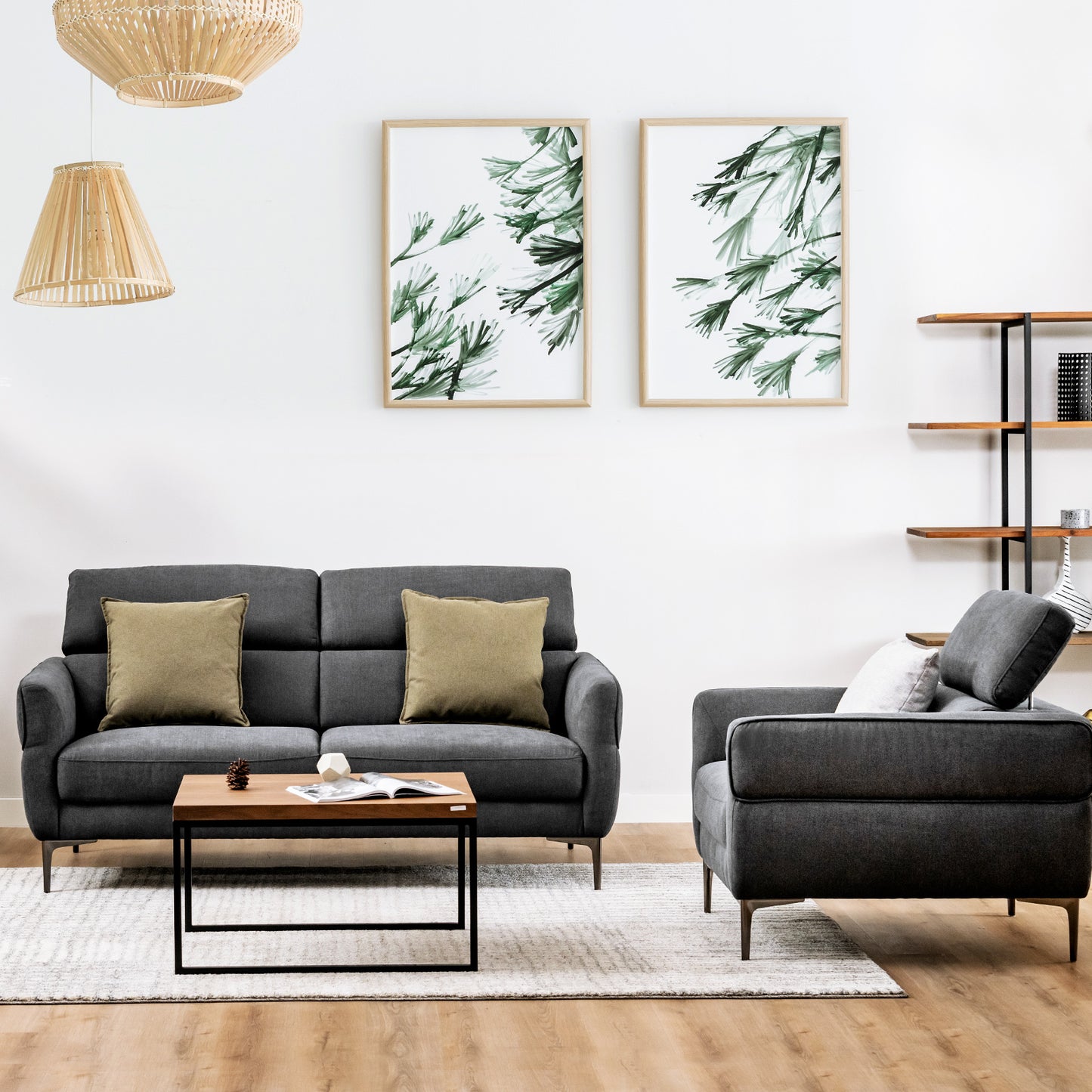 Upholstered Accent Chair with Adjustable Headrest