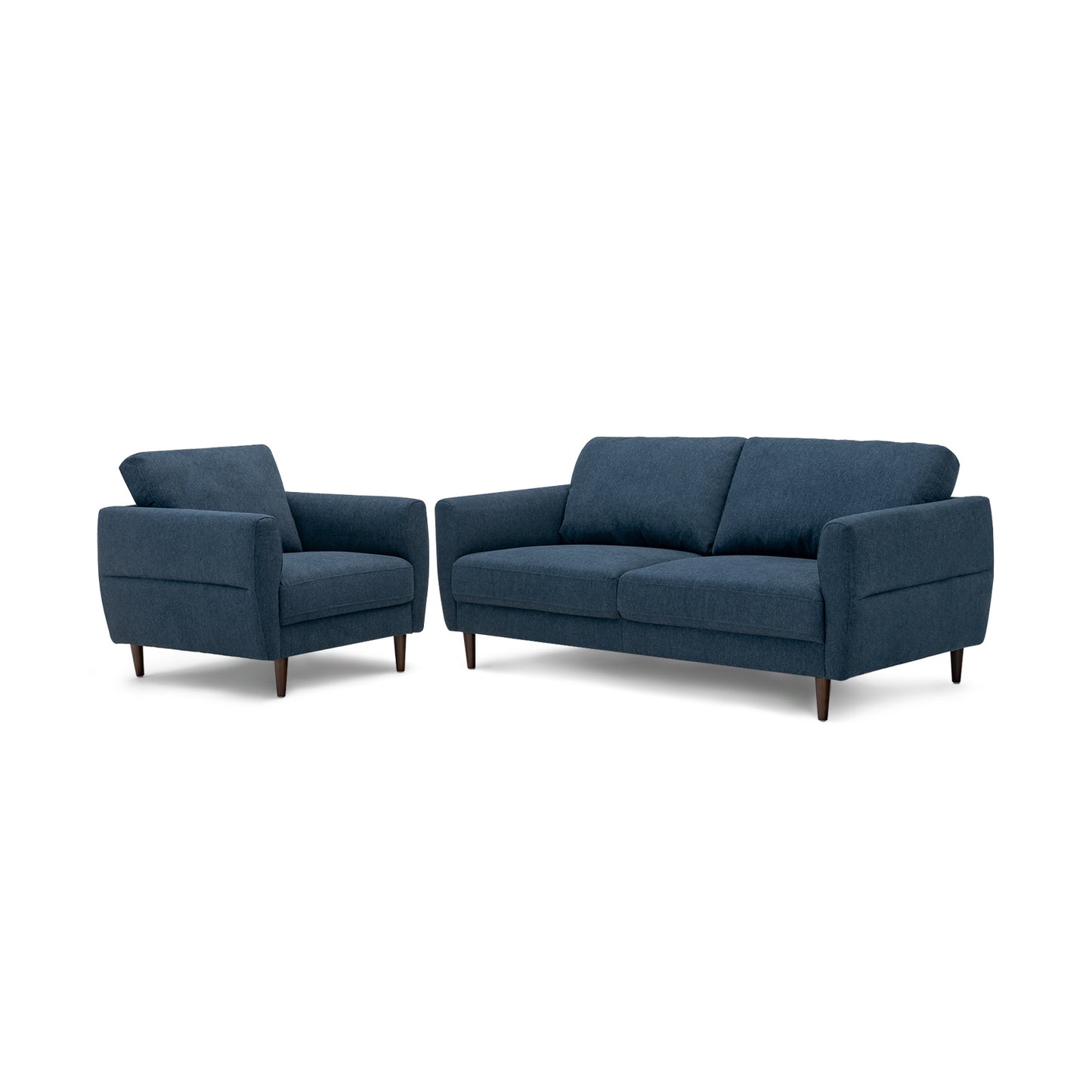 Upholstered Accent Chair with Solid Wood Frame - Navy