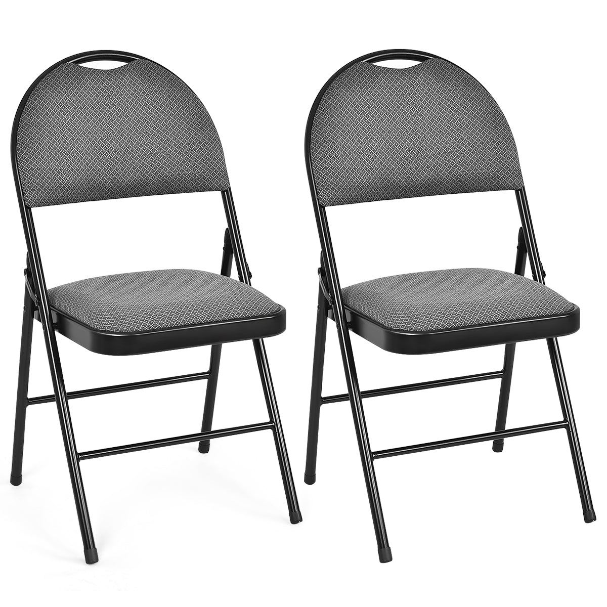 Padded Folding Conference Chair with Backrest - Gray