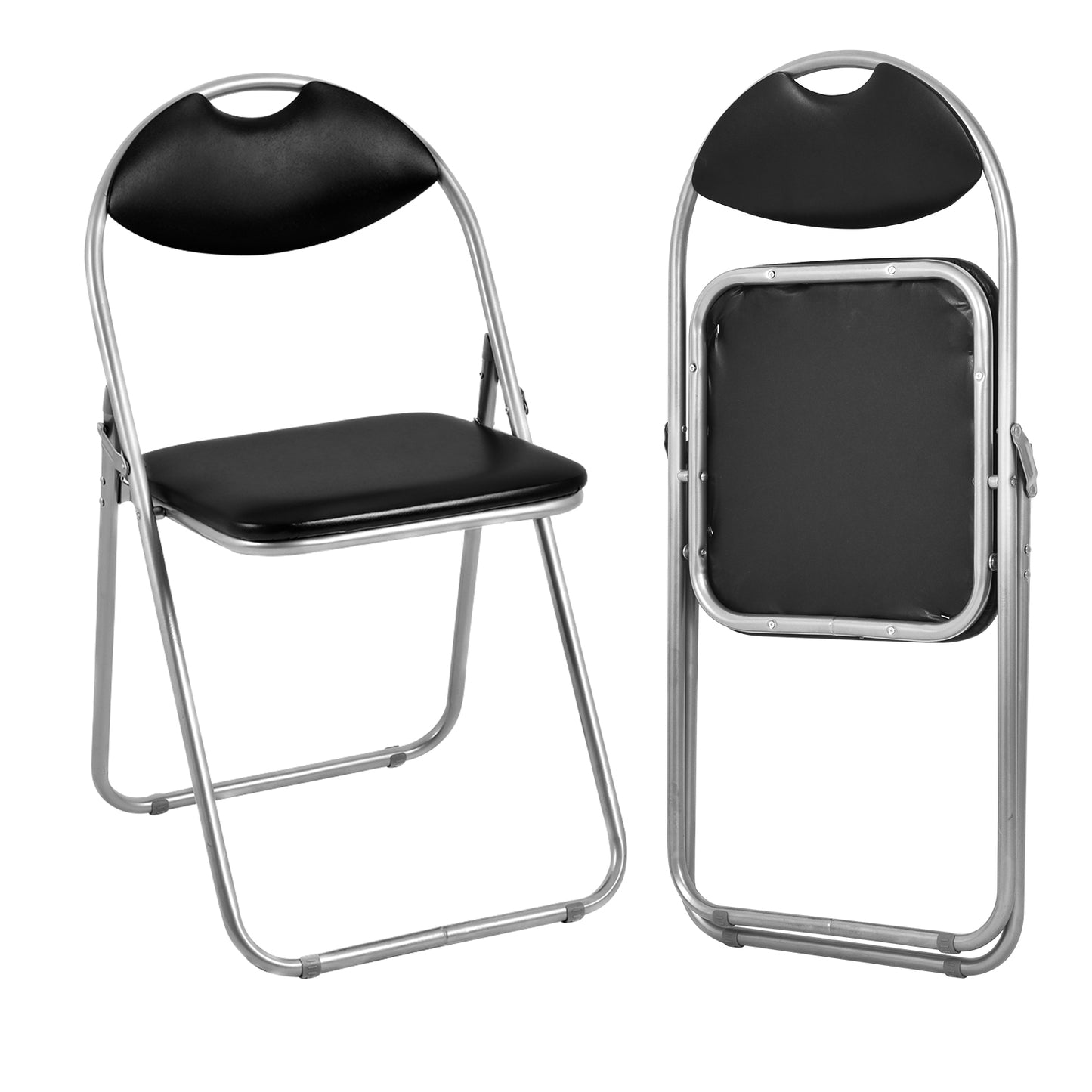 U-Shape Folding Chairs with Hollow Handle - Set of 6