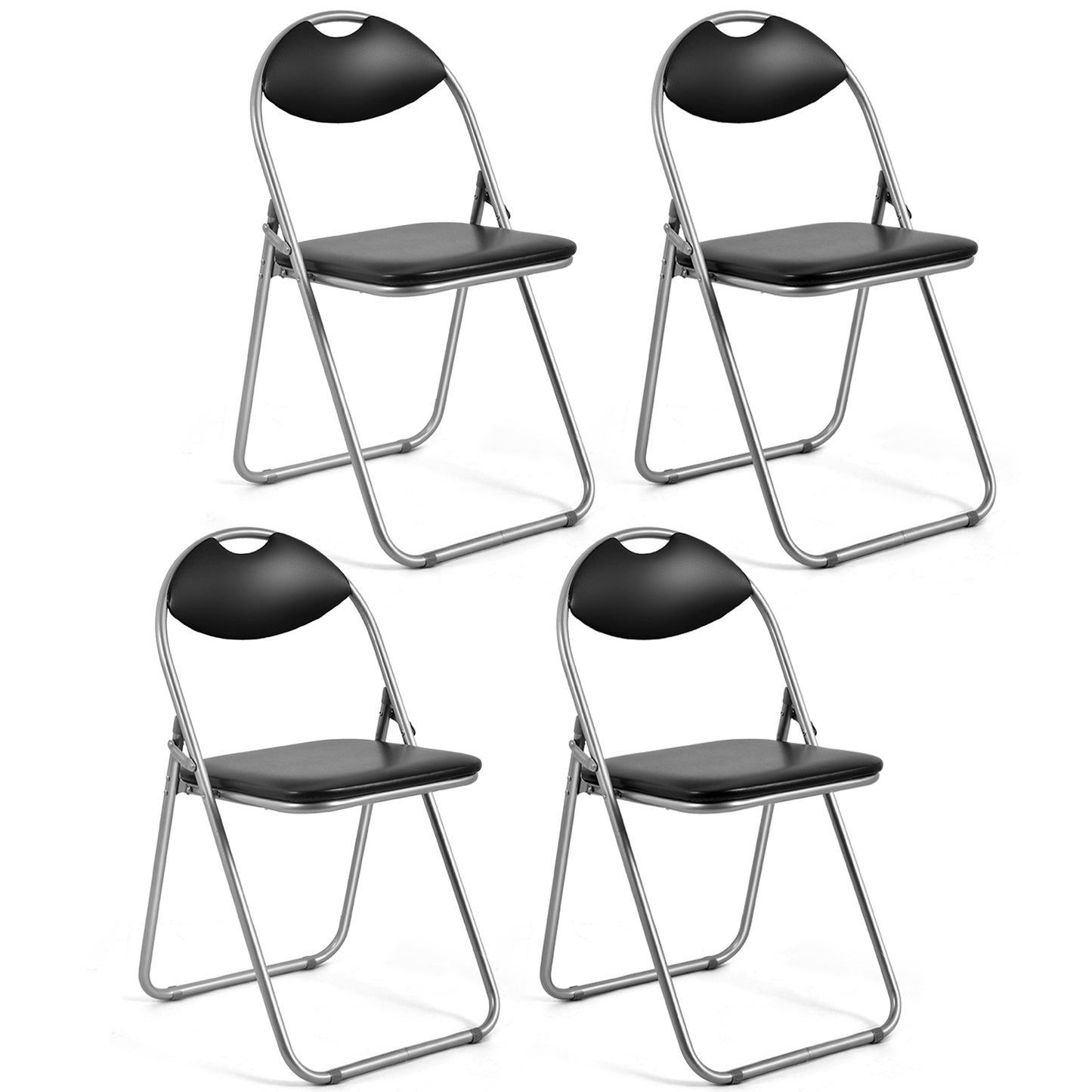 U-Shape Folding Chairs with Hollow Handle - Set of 6