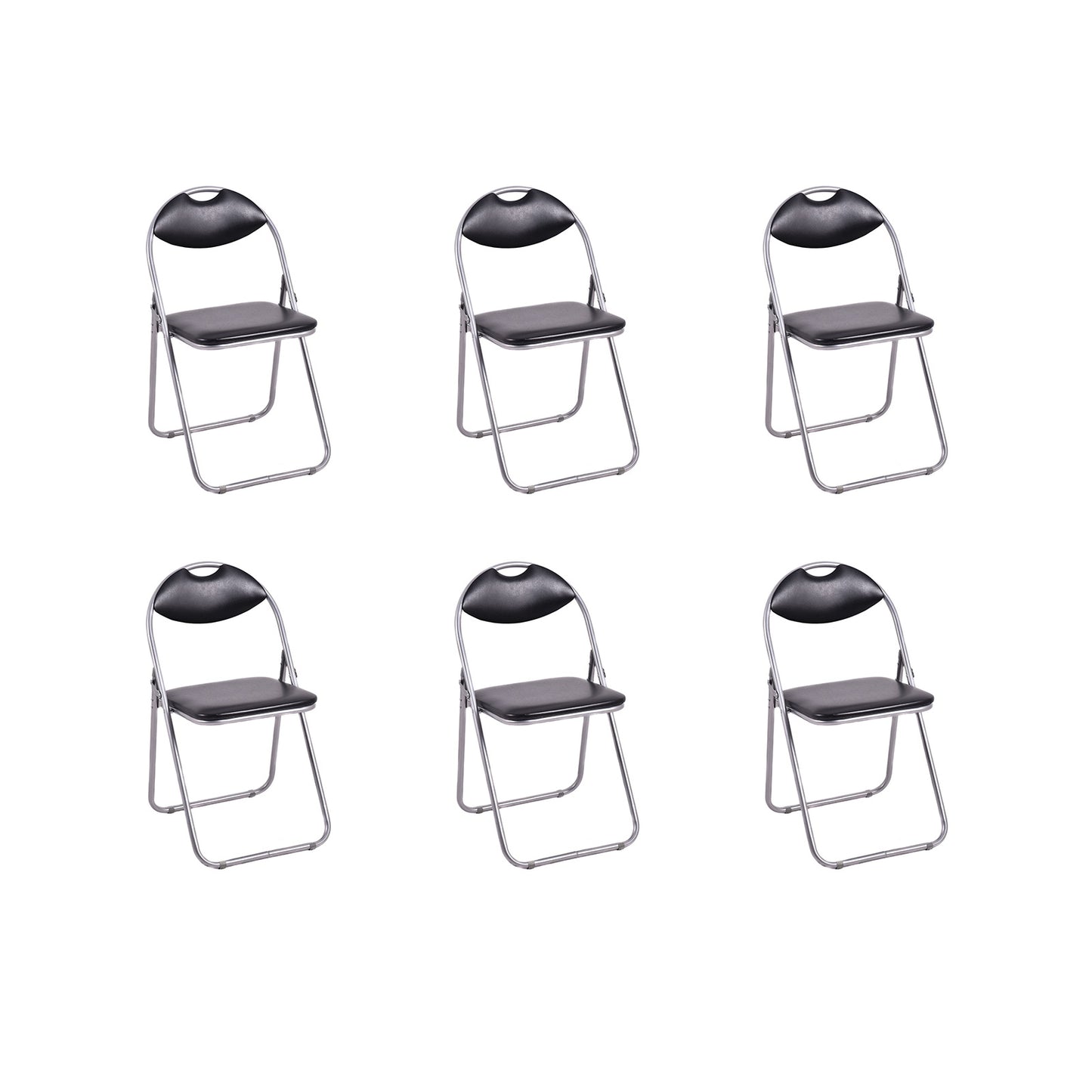 U-Shape Folding Chairs with Hollow Handle - Set of 6