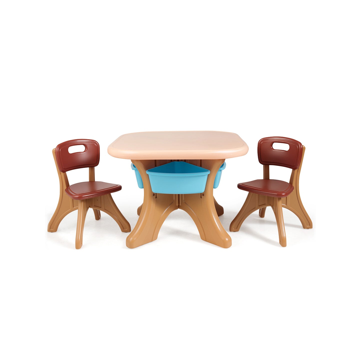 Kids Table and Chair Set with Storage Drawers - 3 Piece