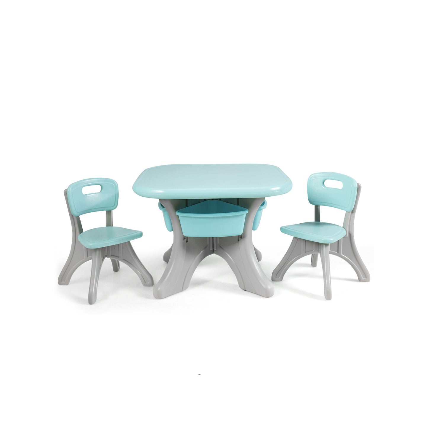 Kids Table and Chair Set with Storage Drawers - 3 Piece