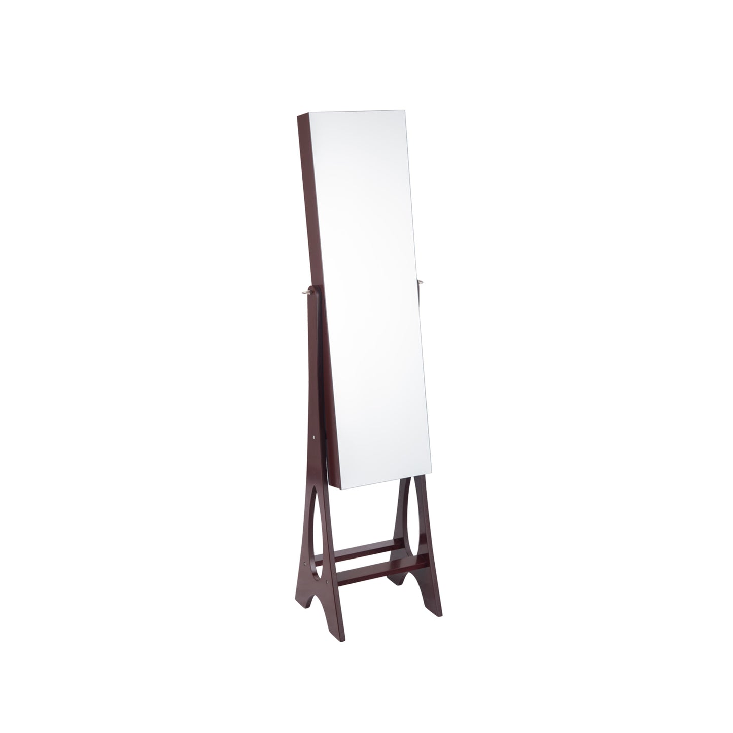 LED Jewelry Armoire with Full-Length Mirror and Storage