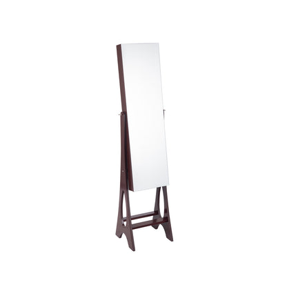 LED Jewelry Armoire with Full-Length Mirror and Storage