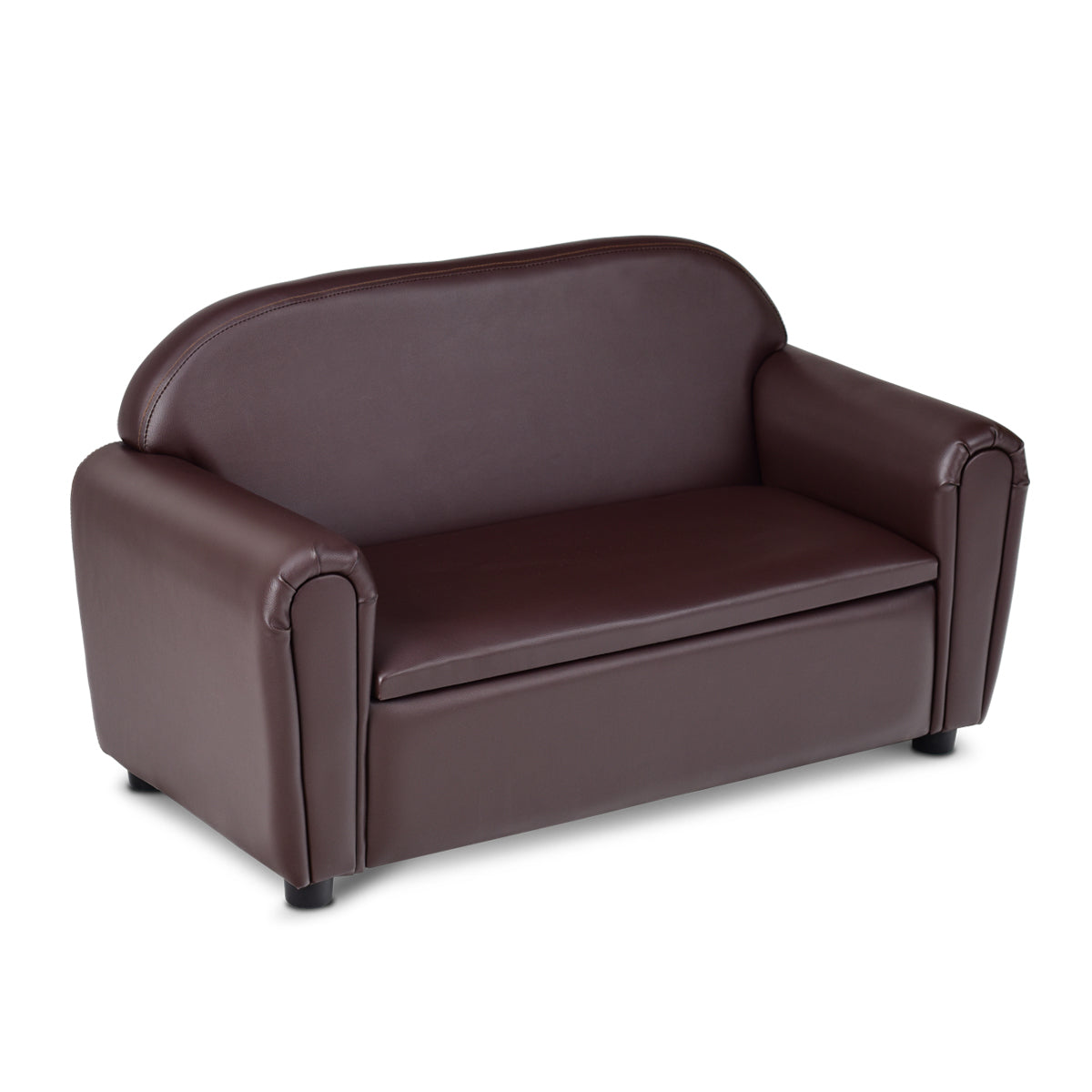 Kids Armrest Sofa Chair with Storage - Brown