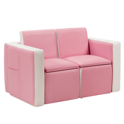 Kids Sofa Table Chair Set - Convertible 3-in-1 Furniture