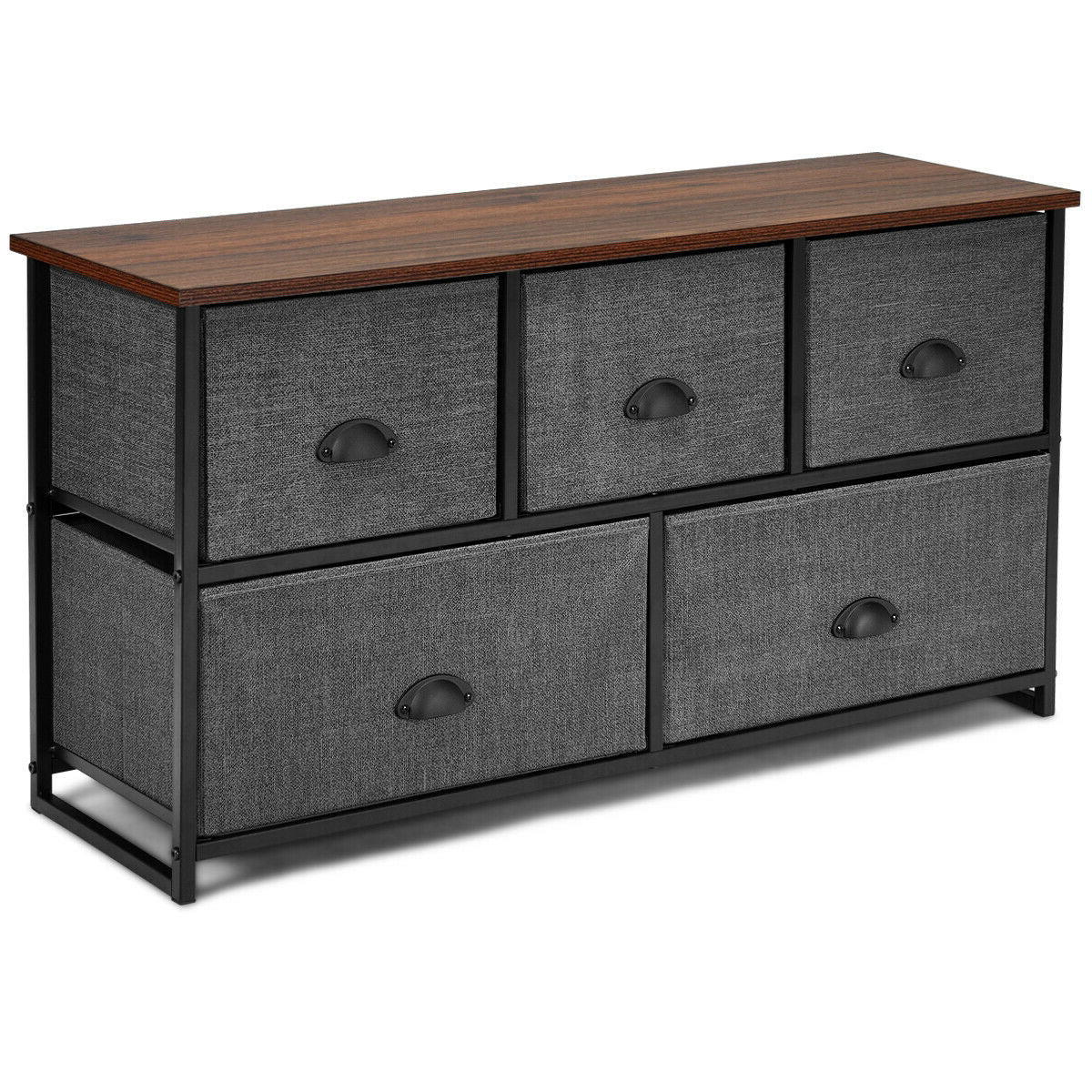 Wood Dresser Storage Unit Side Table Display Organizer
