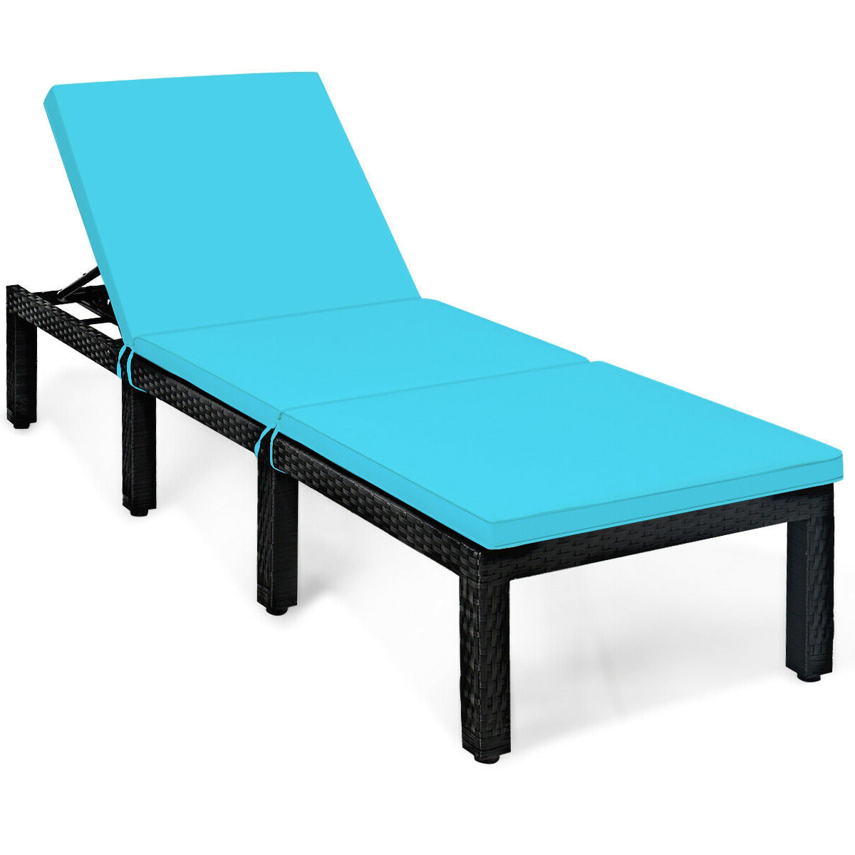 Adjustable Patio Chaise Lounge Chair with Cushion