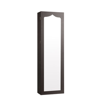 Wall Mounted Jewelry Armoire with LED Mirror - 47.5" Brown