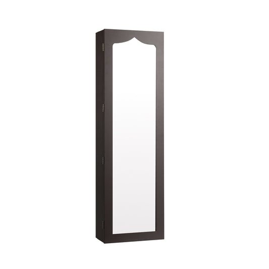 Wall Mounted Jewelry Armoire with LED Mirror - 47.5" Brown