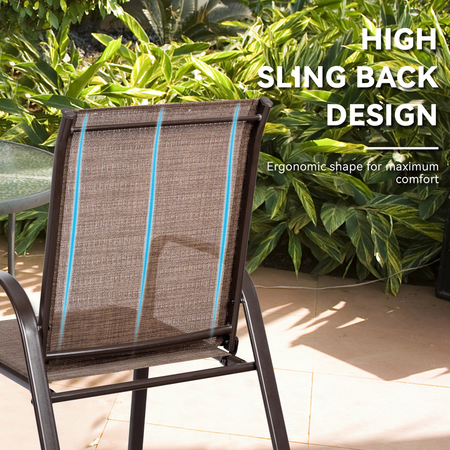 Patio Dining Chairs with Armrests, Set of 2