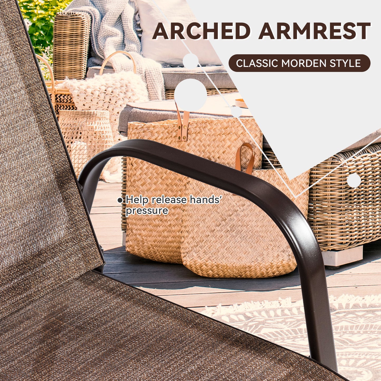 Patio Dining Chairs with Armrests, Set of 2