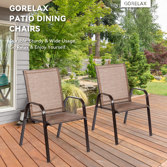 Patio Dining Chairs with Armrests, Set of 2