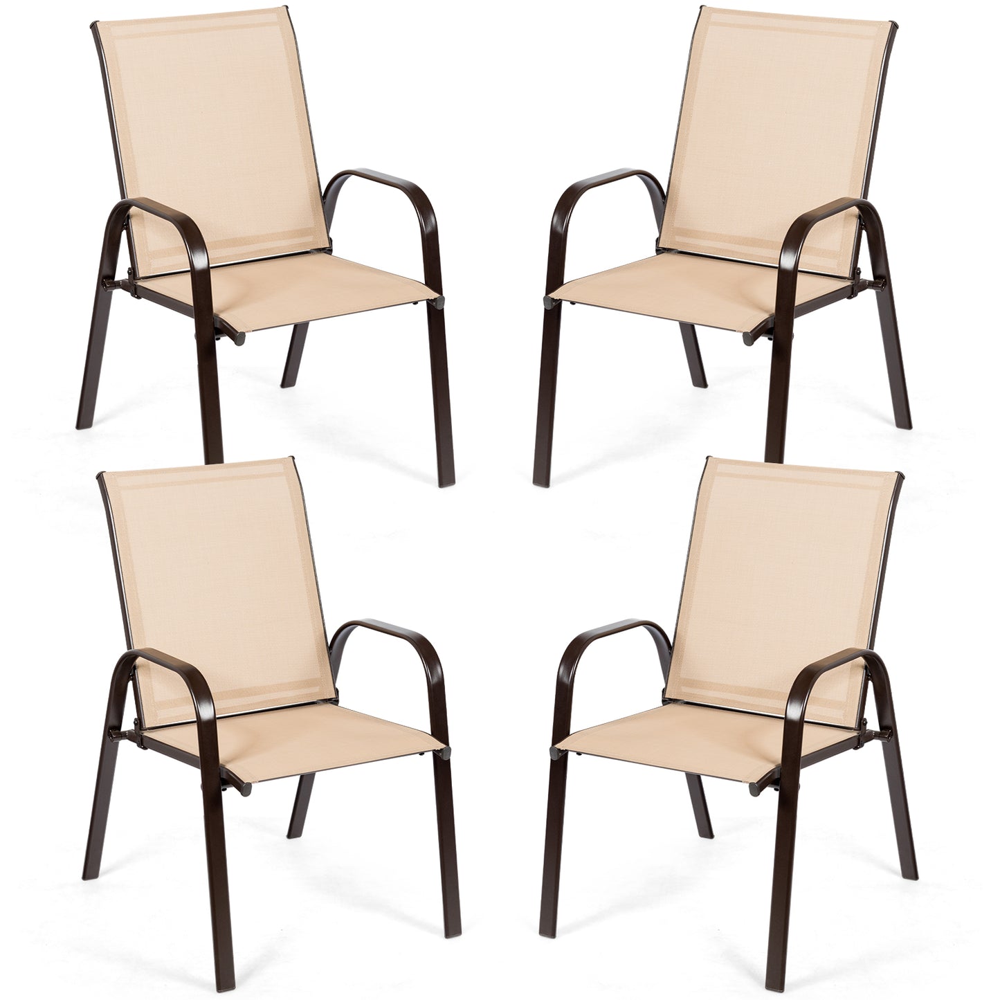 Patio Dining Chairs with Armrests, Set of 2