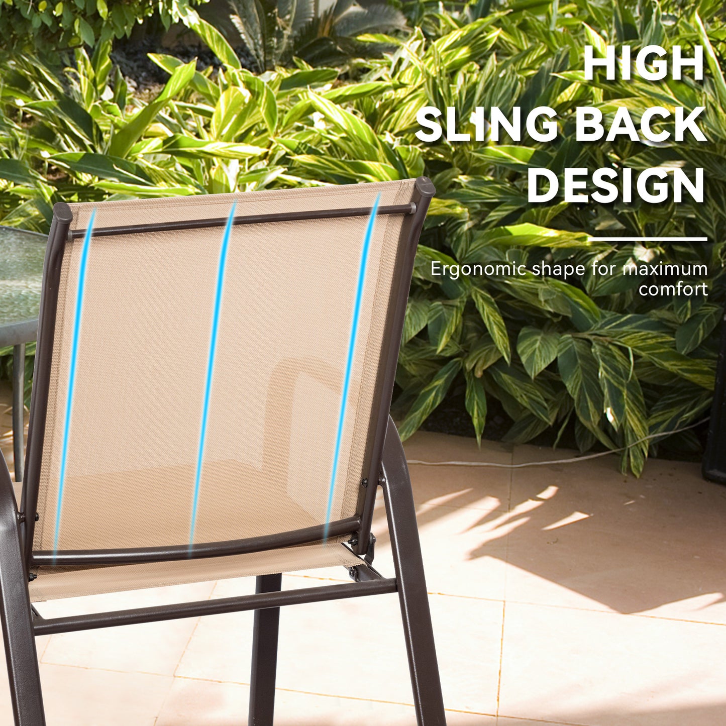 Patio Dining Chairs with Armrests, Set of 2