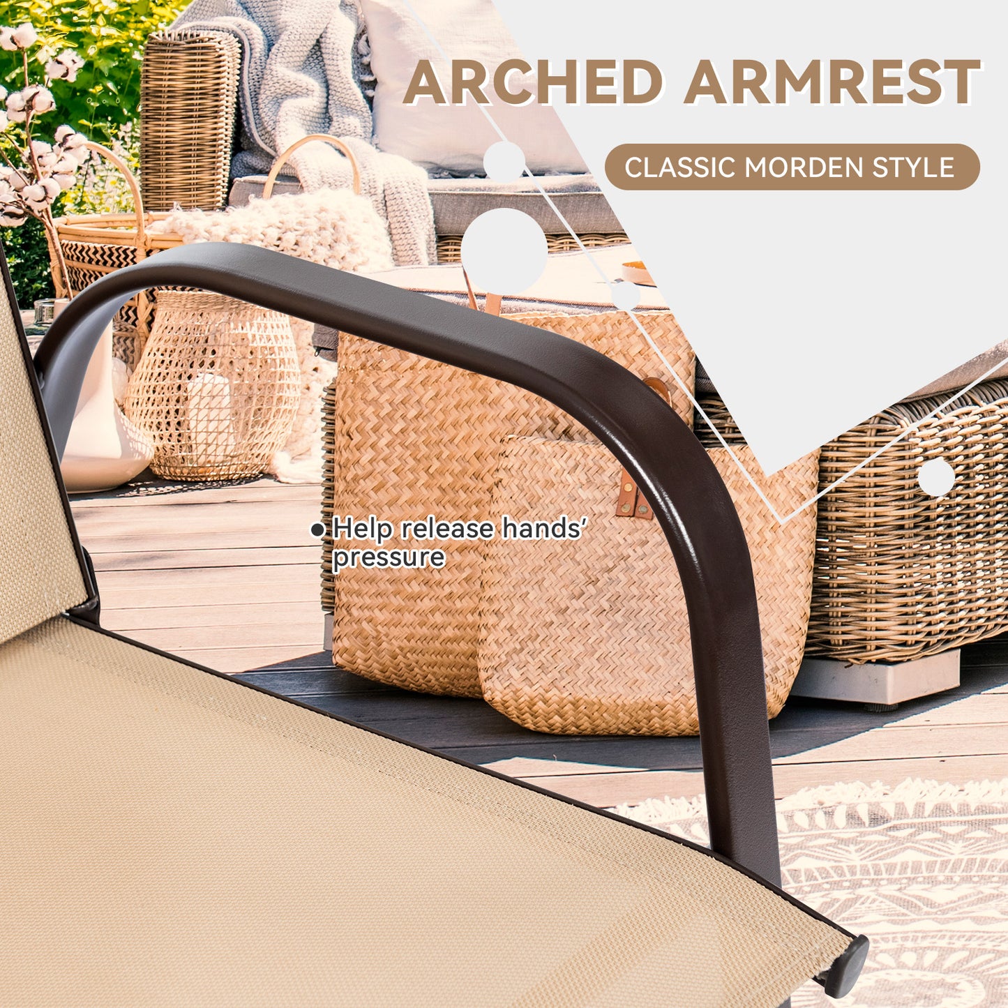 Patio Dining Chairs with Armrests, Set of 2